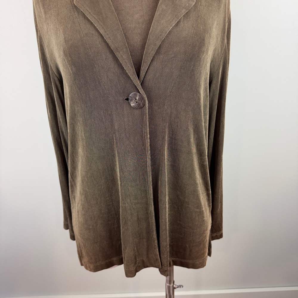 Chico’s Olive green 2 piece Travelers Set Tank & Jacket size 1 or Medium 8/10 - Picture 3 of 6